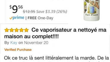 Une fille écrit un review hilarant sur Amazon sur un Vaporisateur d’odeur de Caca
