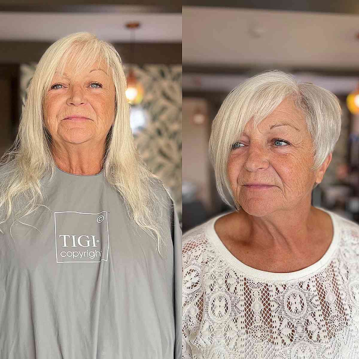 Cute Asymmetrical Bixie for Women Over 70