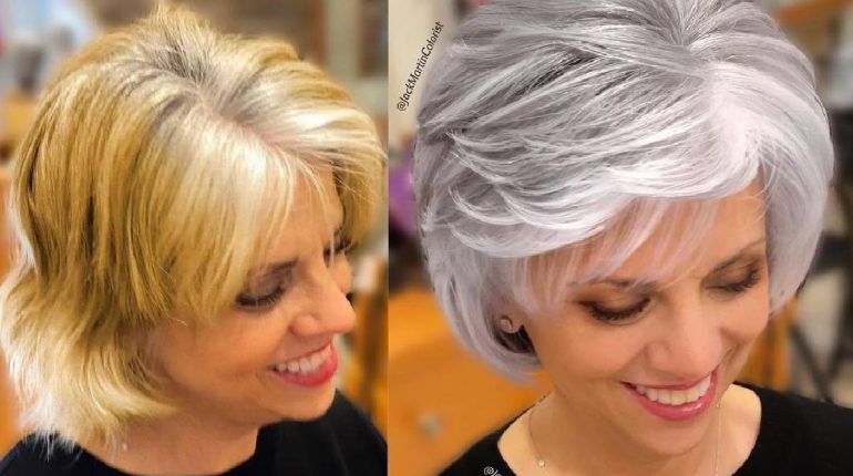 aux cheveux coiffures courtes dans femmes flatteuses gris les pour soixantaine 