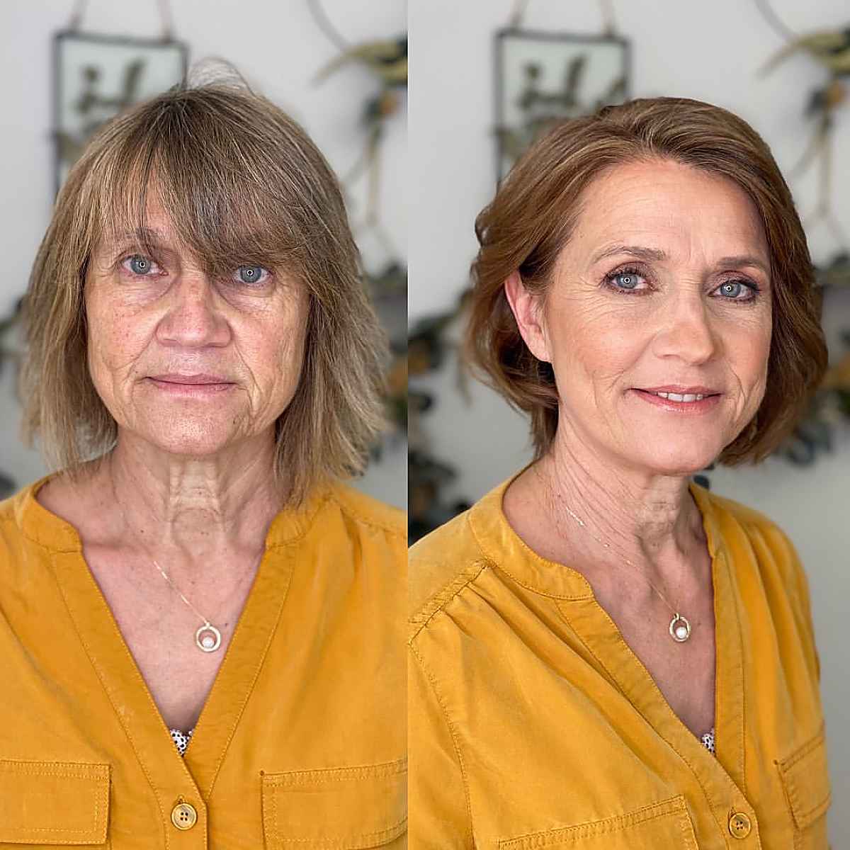 Couleur de cheveux d'hiver Golden Ashy Brown pour les femmes de plus de 70 ans