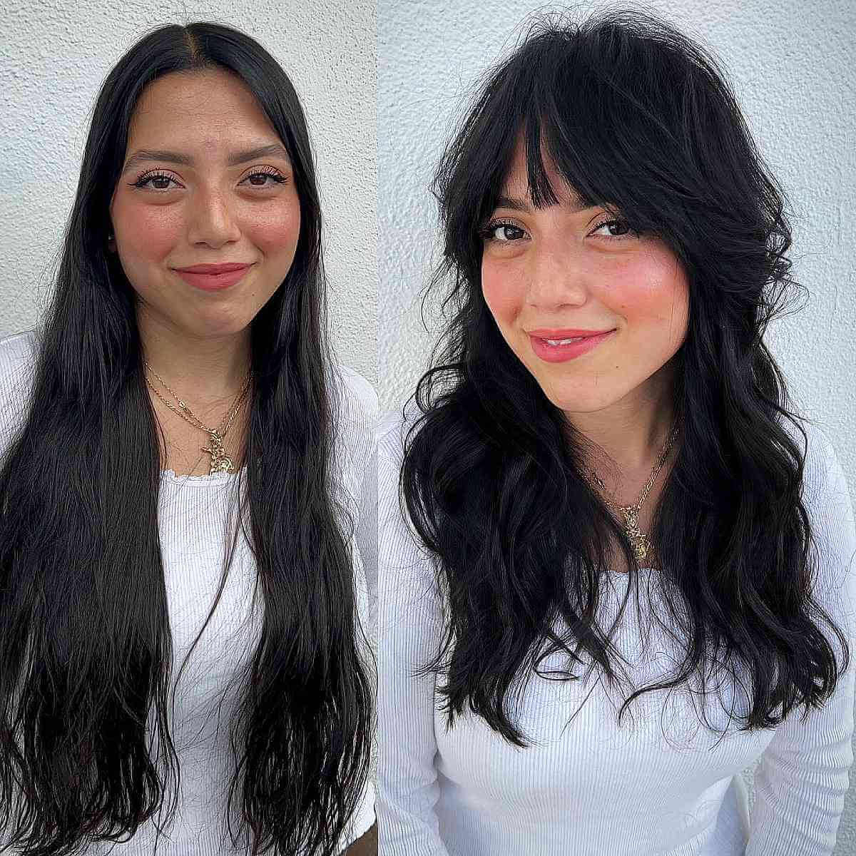 Long Sexy Layers and a Soft Fringe for Shaggy Hair