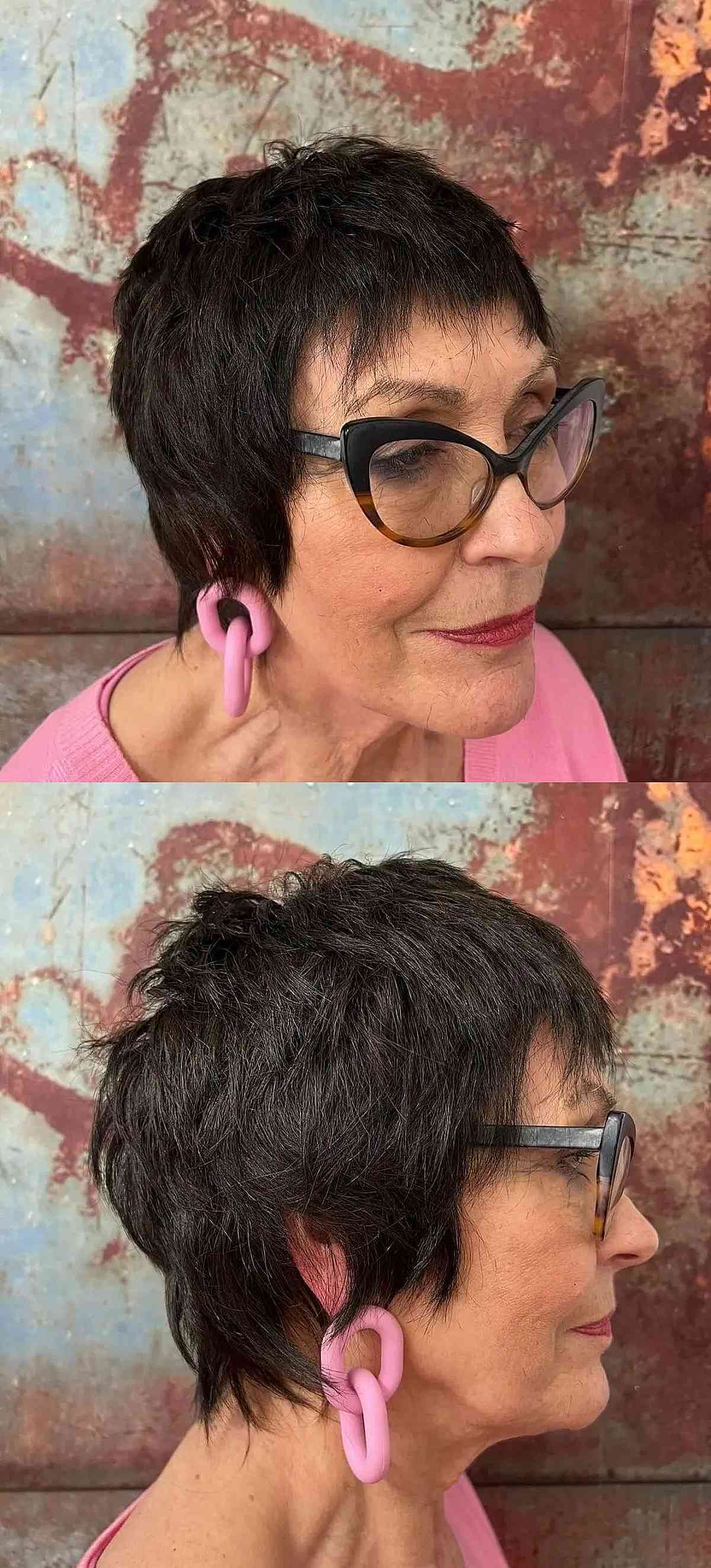 Rasé Choppy Shag pour cheveux épais pour une femme de plus de 70 ans