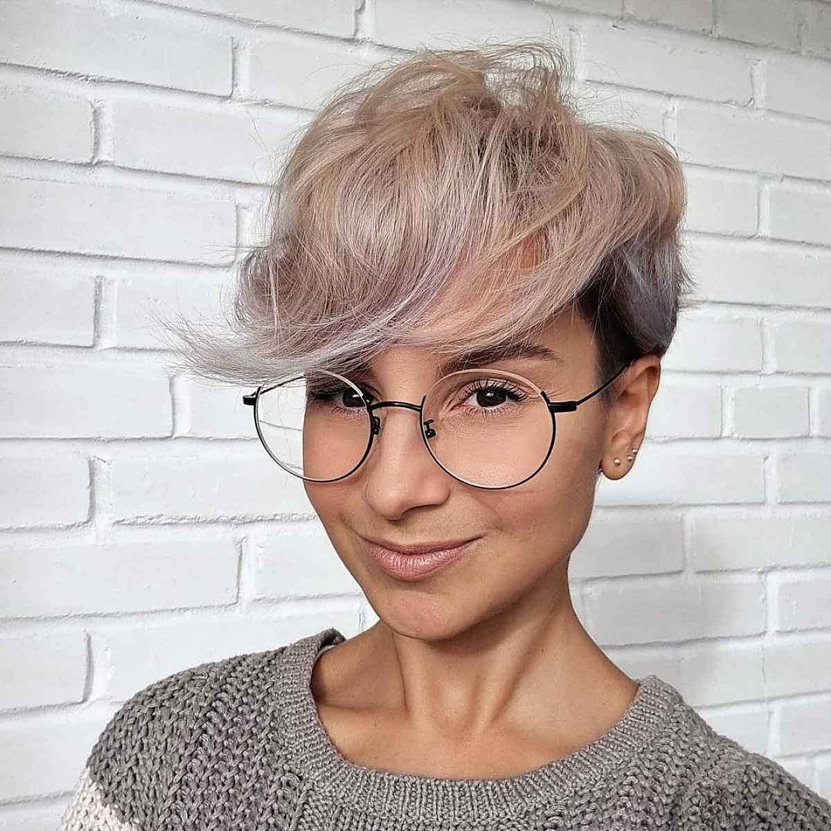 Short Pixie with Textured Long Bangs