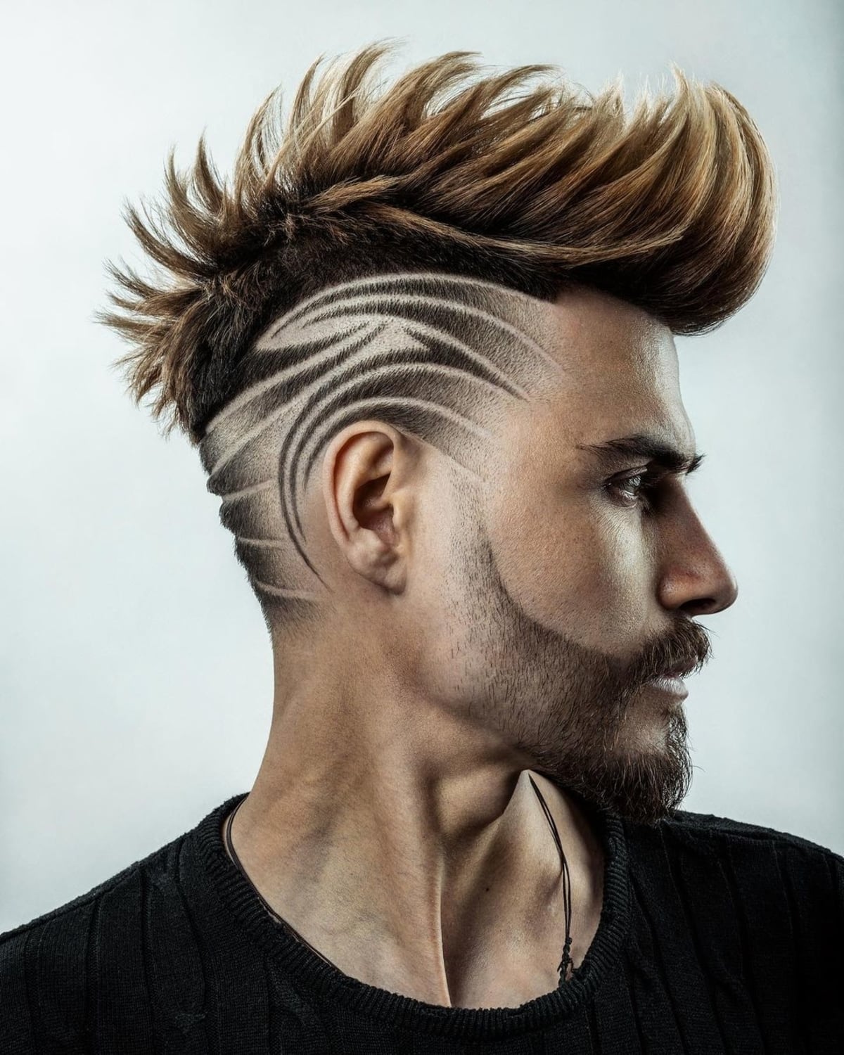 Conception de cheveux à effet 3D pour hommes.