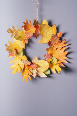 Idée de couronne d'automne en papier bricolage