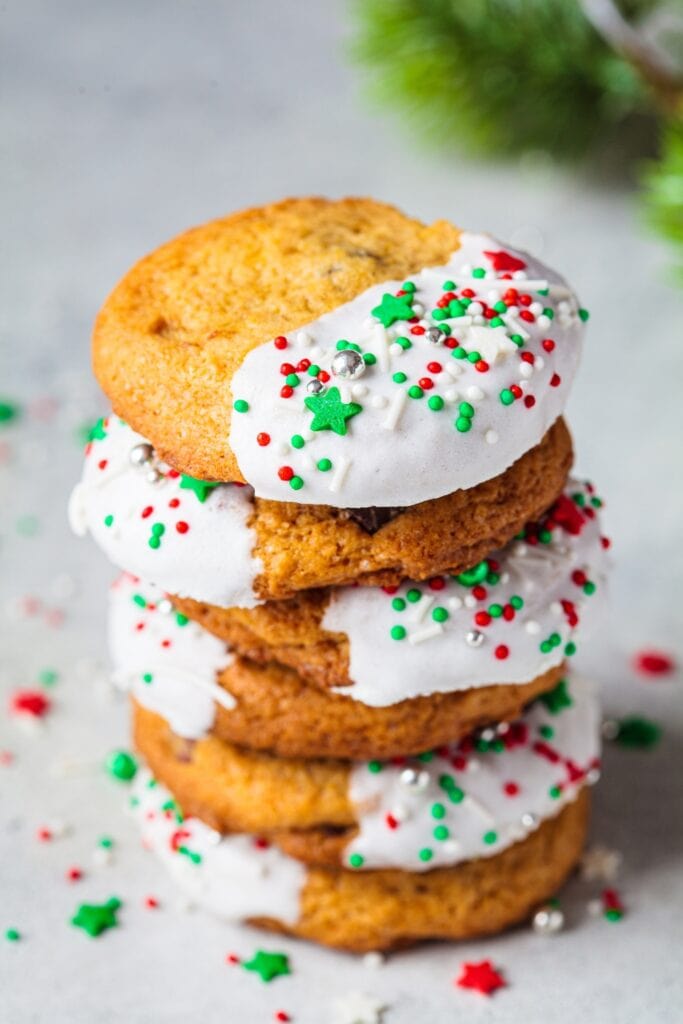 Stacked Sprinkled Candy Drop Cookies