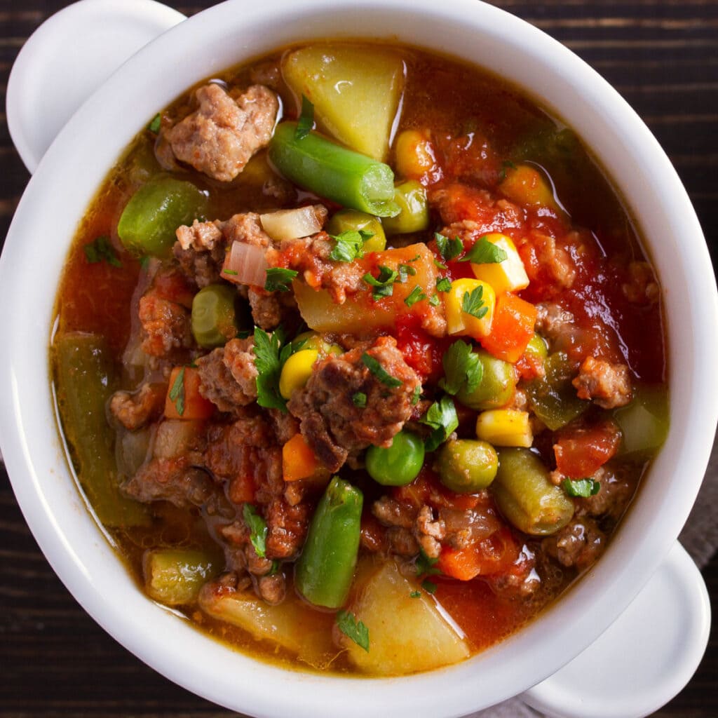Delicious Minced Beef Vegetable Soup