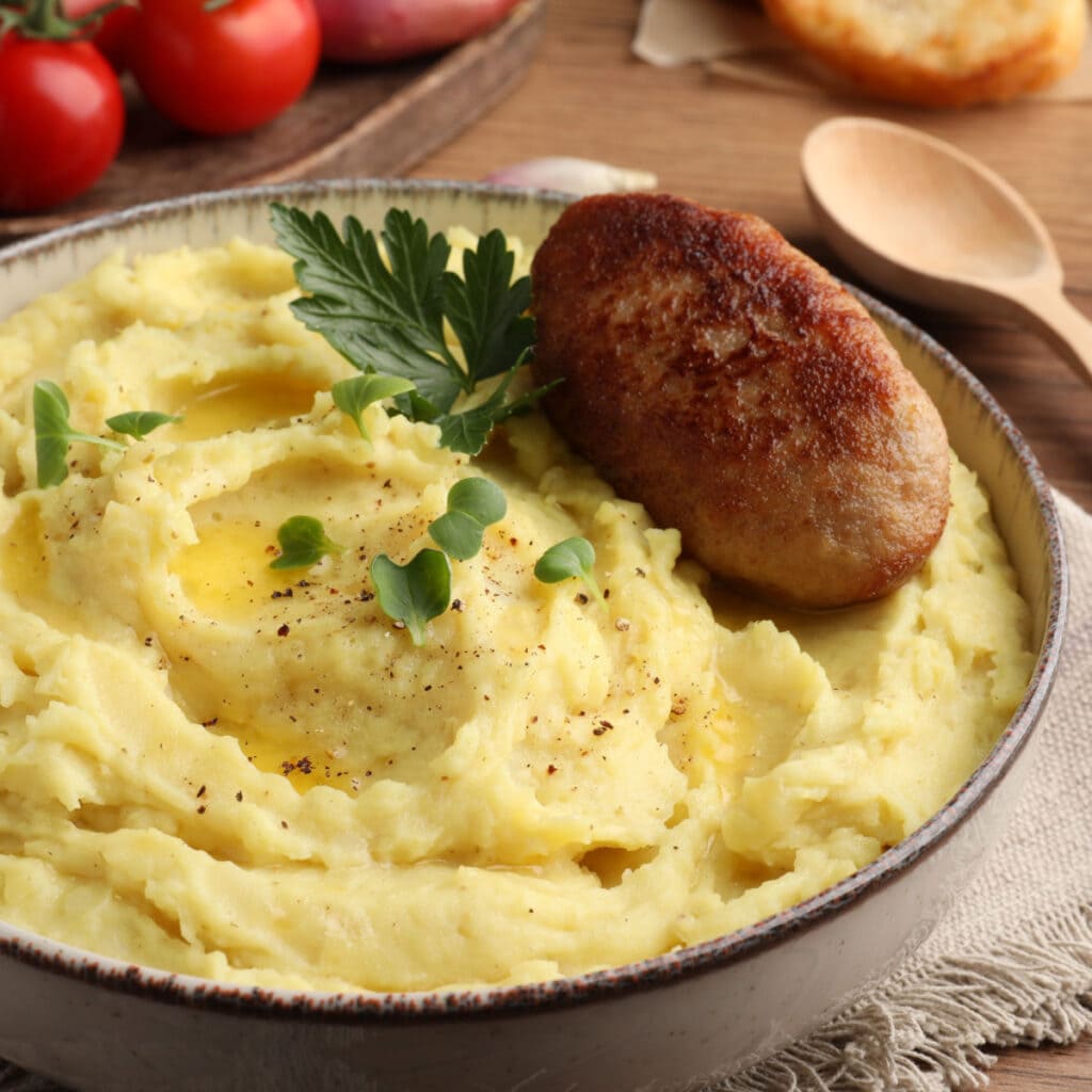 Mashed Potatoes with Cutlets and Herb Topping by Ina Garten