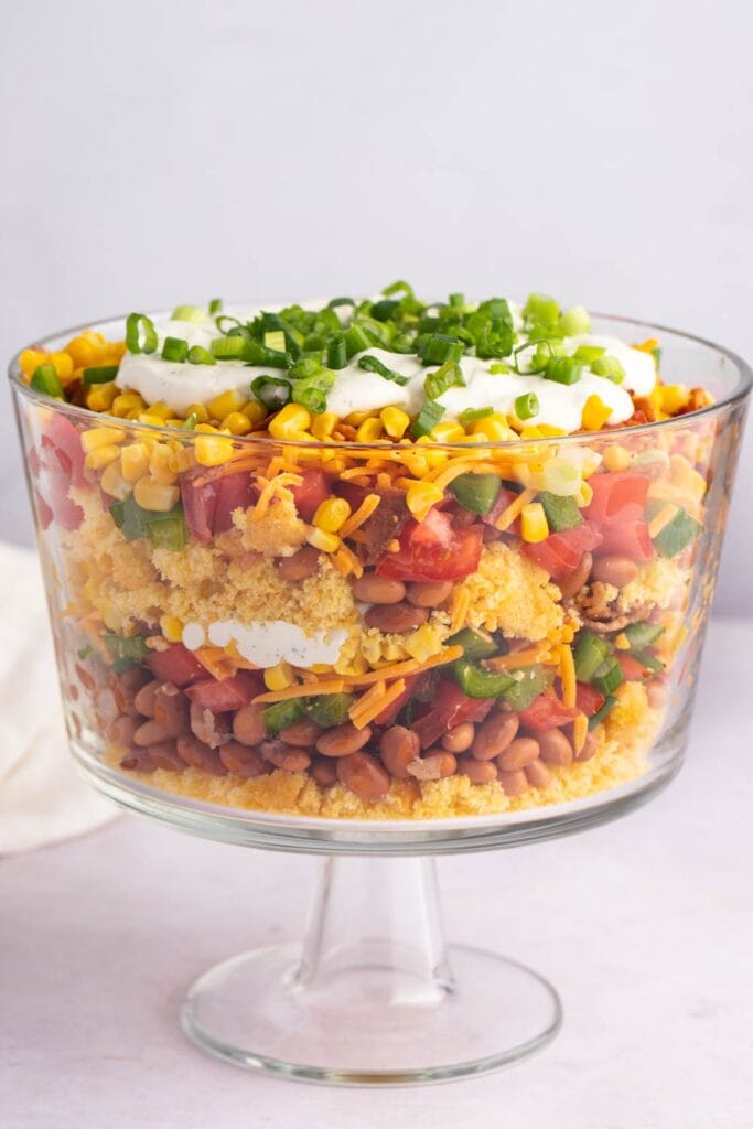 Rich and Creamy Cornbread Salad with Tomatoes and Bacon