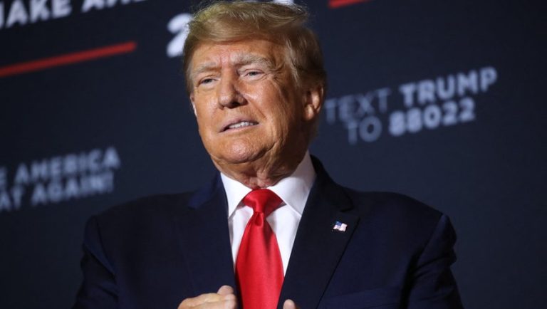 Former President Trump Holds Rally In Manchester, New Hampshire