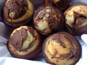 Muffins au chocolat marbré