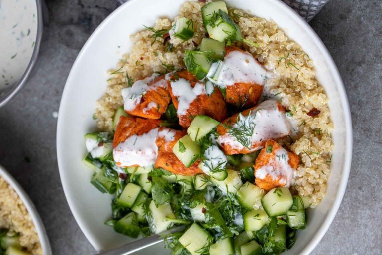 Salmon-Quinoa-Bowl-Recipe-Stephanie-Kay-Nutrition-e1696523137779-1024×683