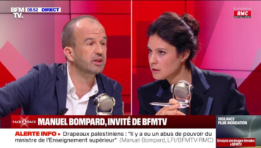 « Mais ça ne vous regarde pas ! » : violente passe d’arme entre Manuel Bompard et Apolline de Malherbe en plein direct