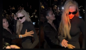 Ce geste incompréhensible de Nicole Kidman sur Salma Hayek à la Fashion Week de Paris enflamme internet