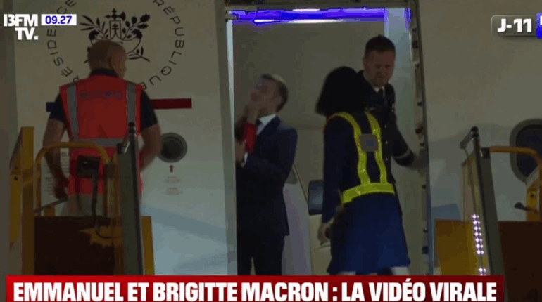 « Chamaillerie », « moment de complicité »: l’Élysée réagit après des images d’un coup au visage de Brigitte Macron au président