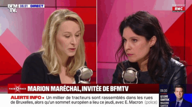 « J’ai des grands-parents étrangers… » : Apolline de Malherbe choquée par Marion Maréchal, le ton est monté