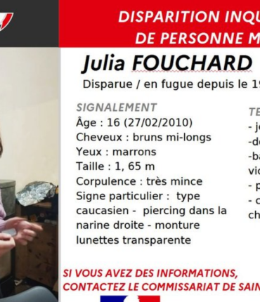 « Elle est partie contrariée d’un rendez-vous » : disparition inquiétante de Julia, une jeune fille de 16 ans sans argent, ni téléphone