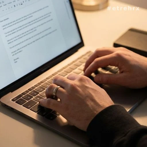 Mains tapant un long message sur un clavier pour optimiser les quotas de messages