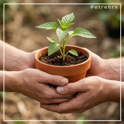 Mains tenant une plante verte, symbole de positivité et de résilience au quotidien