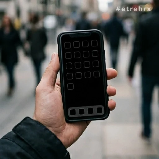 Smartphone avec applications de réseaux sociaux supprimées, silence numérique