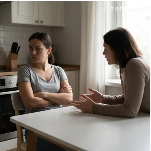 Couple en tension à une table illustrant la difficulté de communication dans le doute amoureux