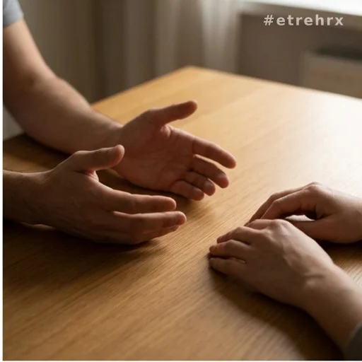 Mains d'un couple illustrant la distance émotionnelle et le manque d'engagement dans une relation