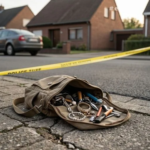 Sac ouvert contenant des bijoux et du matériel retrouvé lors d'un contrôle policier