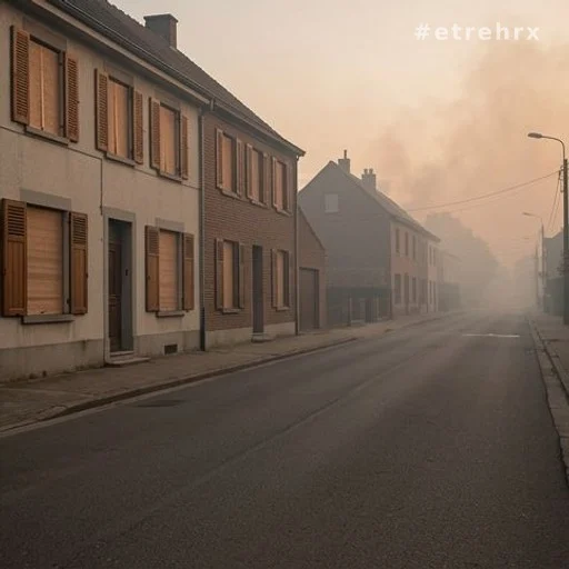 Rue résidentielle désertée lors d'une évacuation liée aux incendies en Gironde