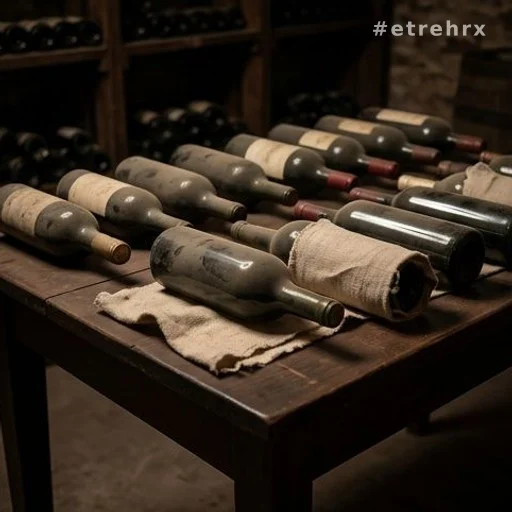 Bouteilles de vin alignées dans une cave, évoquant la saisie de grands crus à Eysines