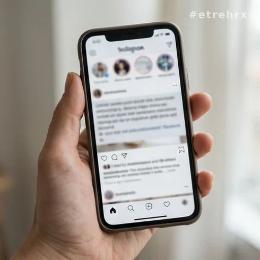 Smartphone affichant une publication sur les réseaux sociaux, accusations violences conjugales