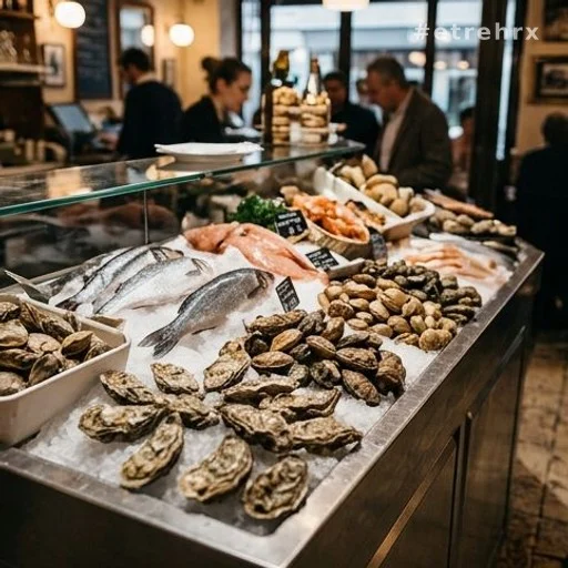 Fruits de mer frais dans un restaurant parisien du 11e arrondissement