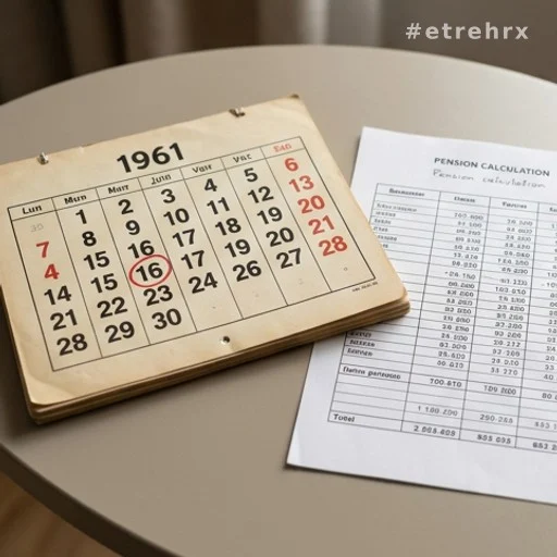 Calendrier années 1960 et fiche de calcul de trimestres pour départ à la retraite