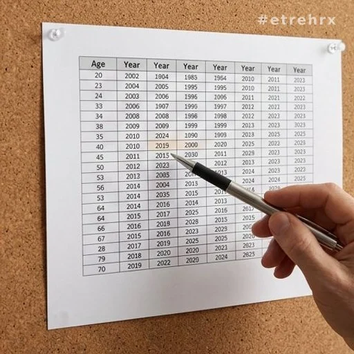 Tableau des âges de départ à la retraite par génération, dispositif carrière longue