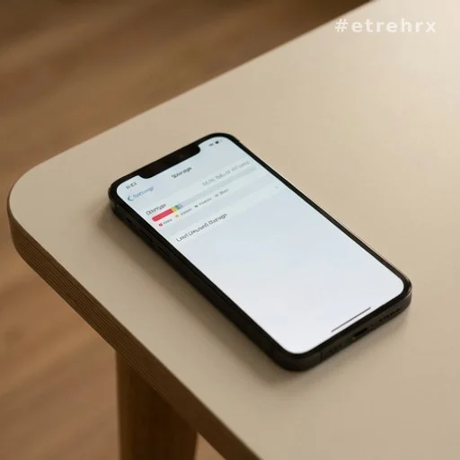 Indicateur de stockage smartphone avec mémoire disponible après nettoyage