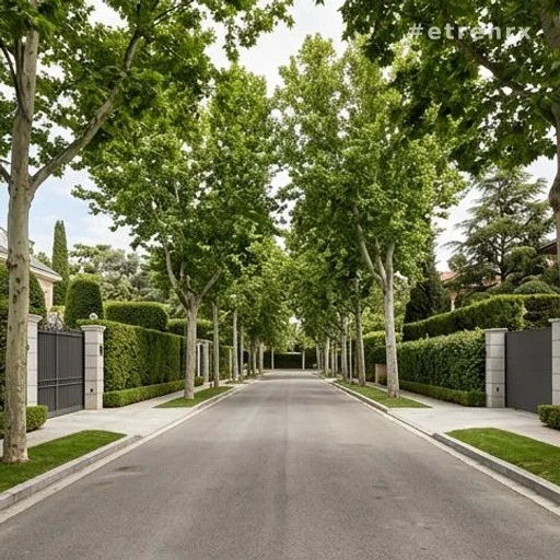 Rue résidentielle huppée du quartier Conde de Orgaz à Madrid