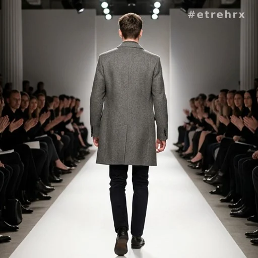 Mannequin de dos sur un podium lors d'un défilé de mode