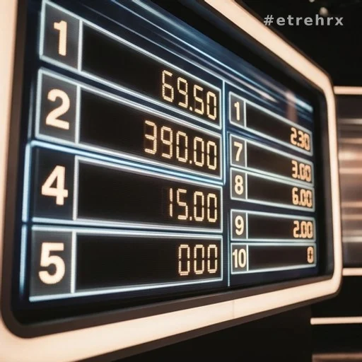 Tableau de scores lumineux sur un plateau de jeu télévisé