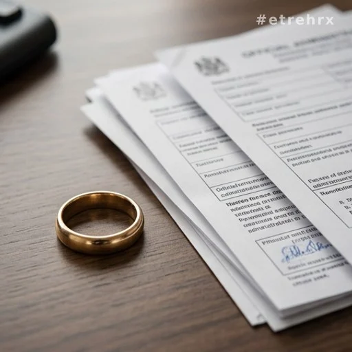 Alliance posée sur des documents administratifs liés à une demande de pension de réversion
