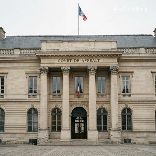 Façade en pierre d'une cour d'appel française en journée